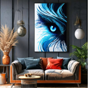Poster Olhar Azul Místico: A Arte Que Hipnotiza