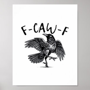 Poster Olhar Casual Estético Corvo F Caw F Gótico Diverti