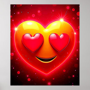 Poster Olhar de Coração Radiante Emoção
