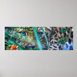 POSTER OLHAR DE OLHOS VERDES DO LEOPARDO