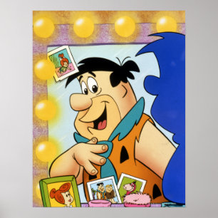 Pôster Olhar do Flintstone de Fred no espelho