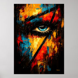 Poster Olhar Intenso Expressão Contemporânea Abstrata