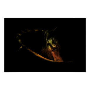 Pôster Olhar Majestoso: Retrato de Cavalo de Arte Fino