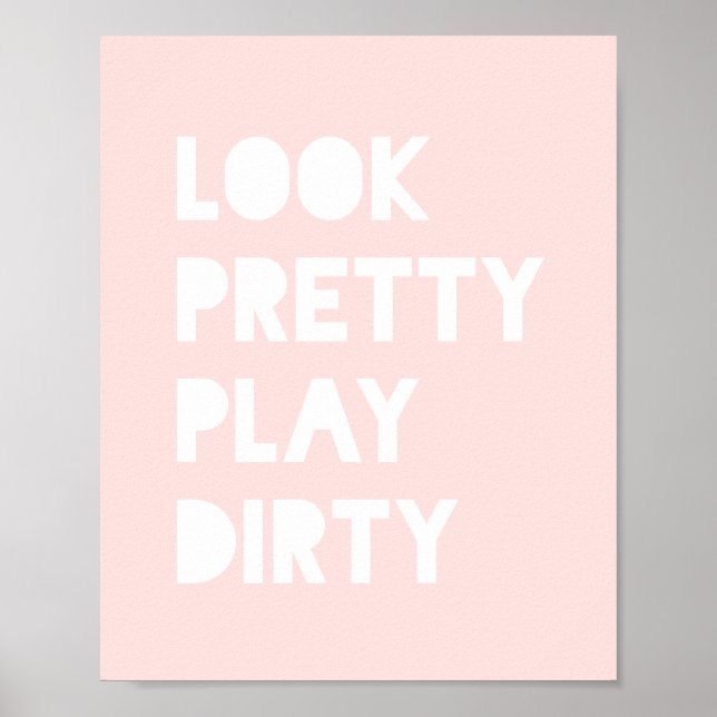 Pôster Olhe Bonito Slogan Engraçado Rosa (Frente)
