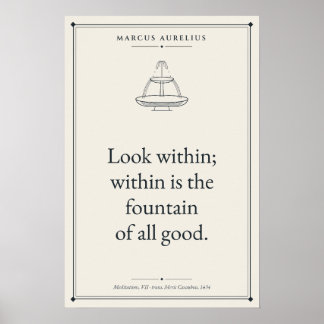 Poster Olhe para Dentro Citação Estoica de Marco Aurélio