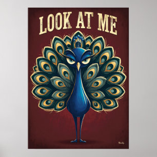 Poster Olhe para Mim Pavão – Arte de Personagem de Desenh