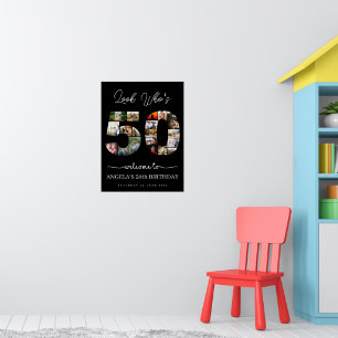 Poster olhe quem é a colagem de fotos de aniversário de 5