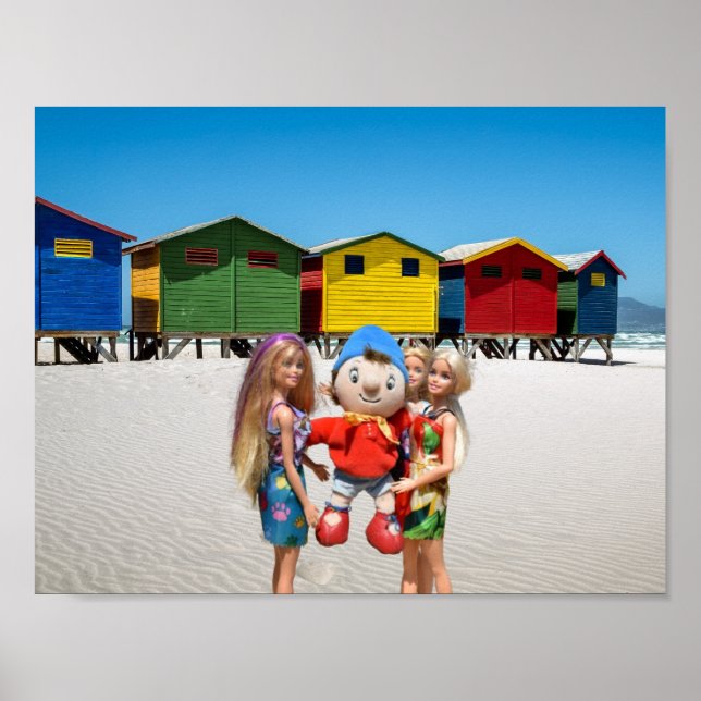 Poster Olhe quem pegamos na praia. (Frente)
