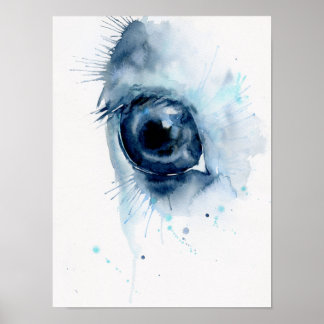Poster Olho de Abstrato de Aquarela