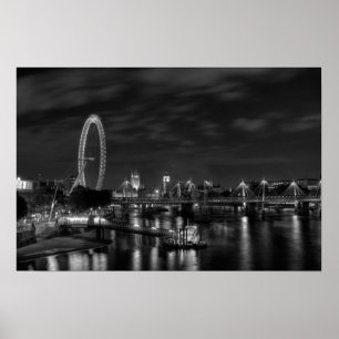 Pôster Olho de Londres em preto e branco
