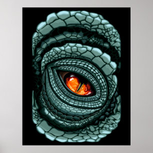 Poster Olho de Predador Réptil Primitivo