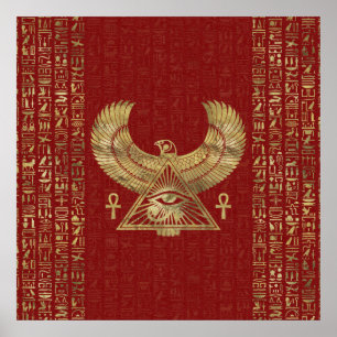 Poster Olho do ouro de Horus - de Wadjet no couro