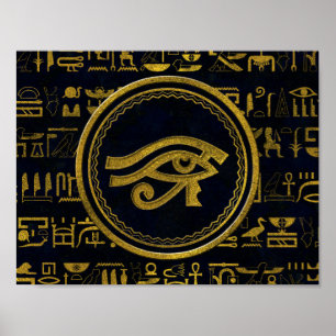 Poster Olho egípcio Dourado de Horus - Wadjet