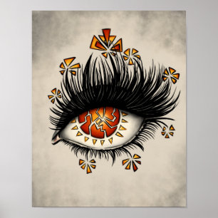 Poster Olho Estranho Da Arte Escura Digital De Lava