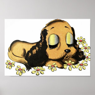 Poster olho grande dormindo Cachorro Cachorro Cartografia