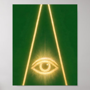 Poster Olho que Tudo Vê da Arte Maçônica do 3º Grau