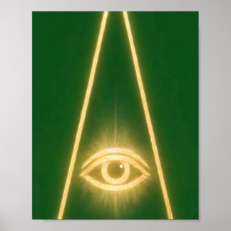 Poster Olho que Tudo Vê da Arte Maçônica do 3º Grau