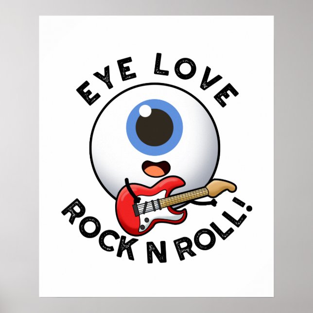 Poster Olhos Adoram Rock E Rolam Um Jogo Engraçado (Frente)
