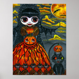 Poster Olhos De Cor Bis De Gato Preto De Fada De Hallowee