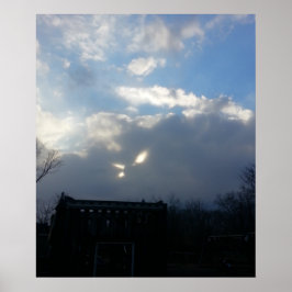 Poster Olhos de Gato Nuvens Fluffy