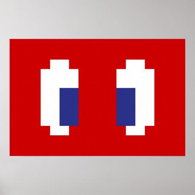 Pôster Olhos de Manga de 8 Bits (Frente)