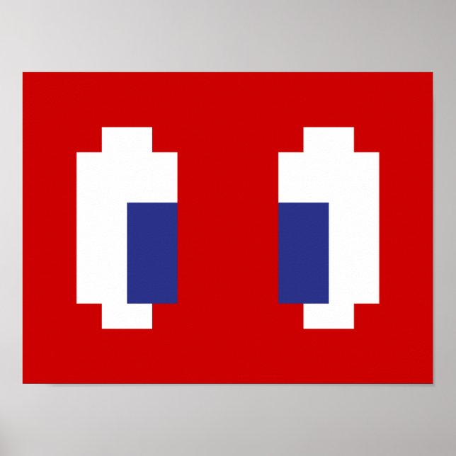 Pôster Olhos De Manga Pixel De 8 Bits (Frente)