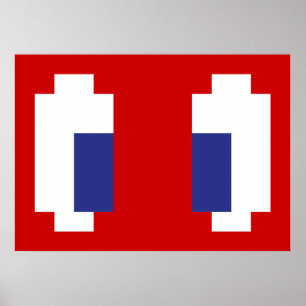 Poster Olhos De Manga Pixel De 8 Bits