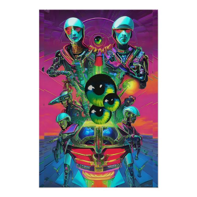 Pôster Olhos de Oração Voam pelos Céus Astrais (Frente)