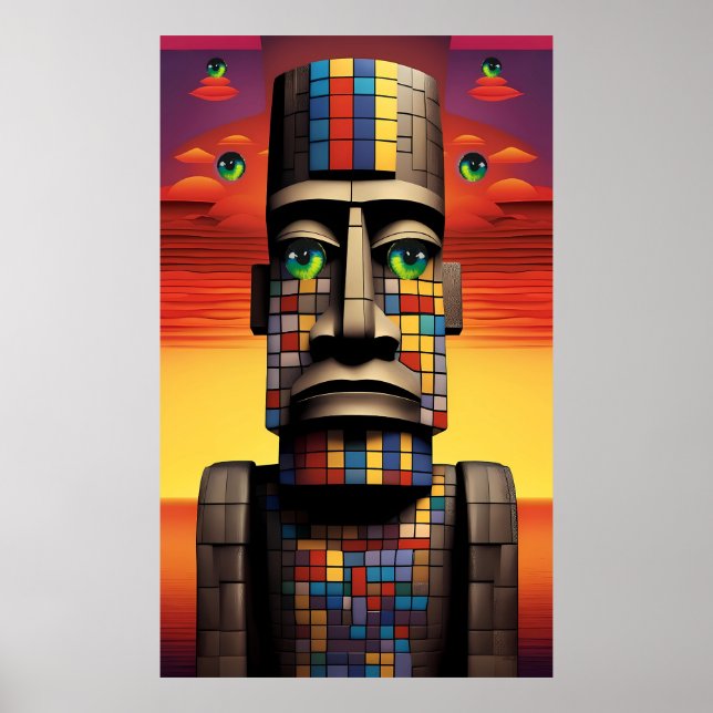 Poster Olhos do Pop de Moais Ken Gage Surrealismo (Frente)