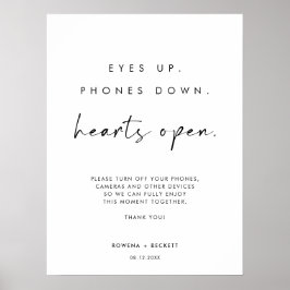 Poster Olhos em Cima Telefonam Corações Abertos Cerimônia