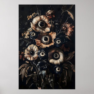 Poster Olhos Em Flores Escuras e Mal-humoradas, Estampa F