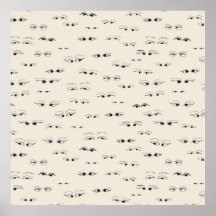 Olhos engraçados tinta desenhando um padrão de art