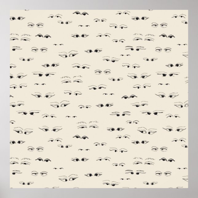 Poster Olhos engraçados tinta desenhando um padrão de art (Frente)