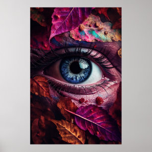 Poster Olhos Estimulados Com Cores Vibrantes De Folhas De
