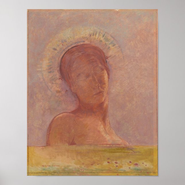 Poster Olhos Fechados (Redon 1899) (Frente)
