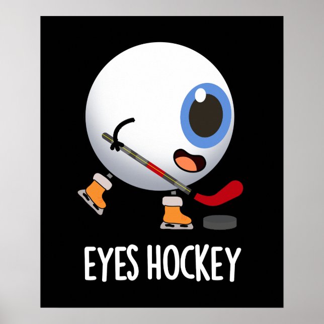 Poster Olhos Hockey Engraçado Esportes de Hockey Engraçad (Frente)
