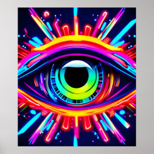 Poster Olhos Psicodélicos da Arte Universo