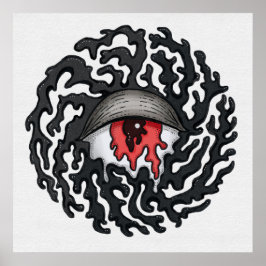 Poster Olhos Trippy com Tentáculos - Arte Surreal Trippy