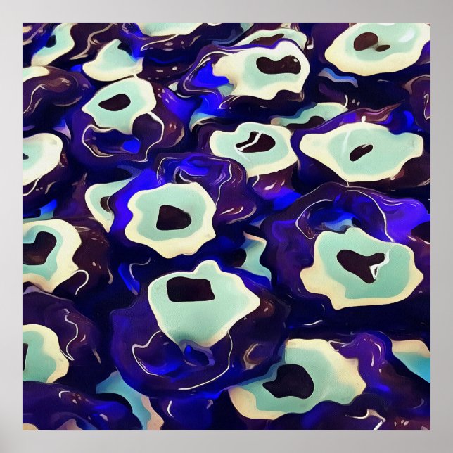 Poster Olhos Turcos Boncuk Formaram Arte Bizarra Amuleta (Frente)