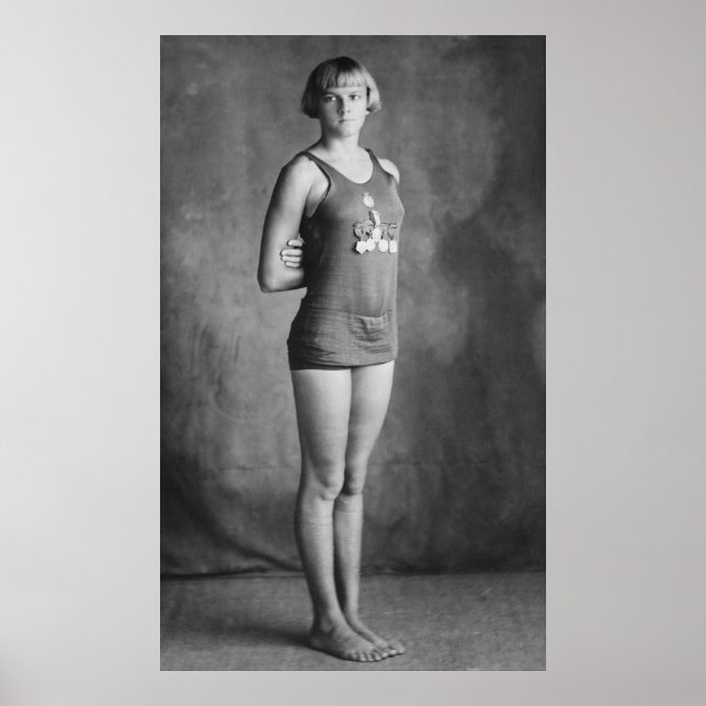 Pôster Olimpiadas Champion Swimmer, 1920 (Frente)