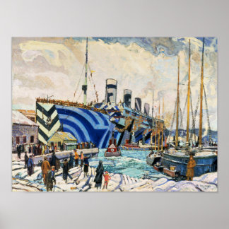 Pôster Olimpiadas RMS no Dazzle Camouflage de 11 x 14"