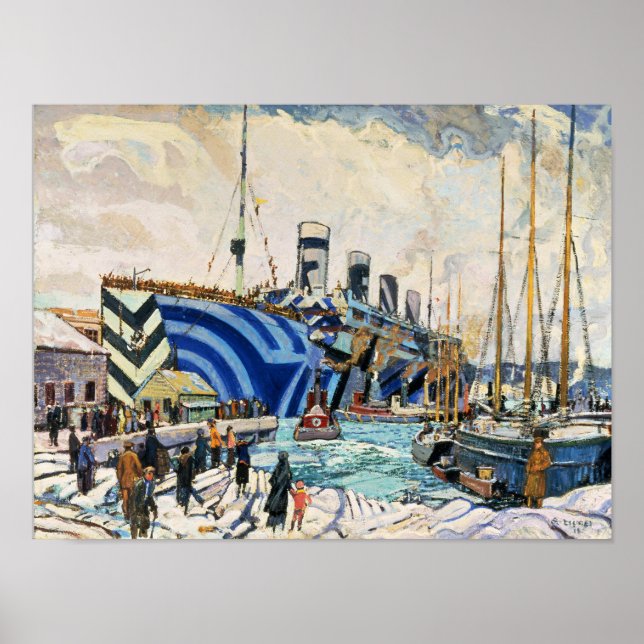 Pôster Olimpiadas RMS no Dazzle Camouflage de 11 x 14" (Frente)