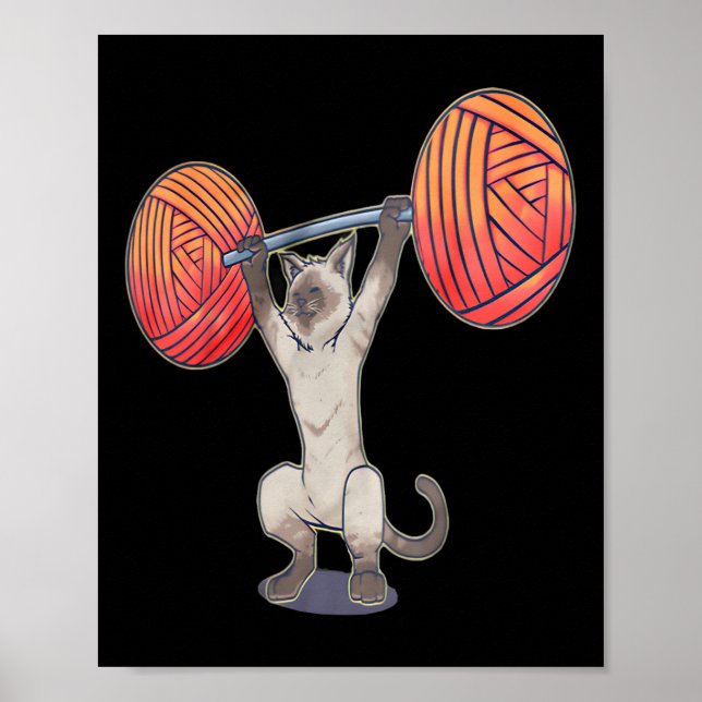 Poster Olimpiadas Snatch Siamês Cat Weising Bodybuild (Frente)