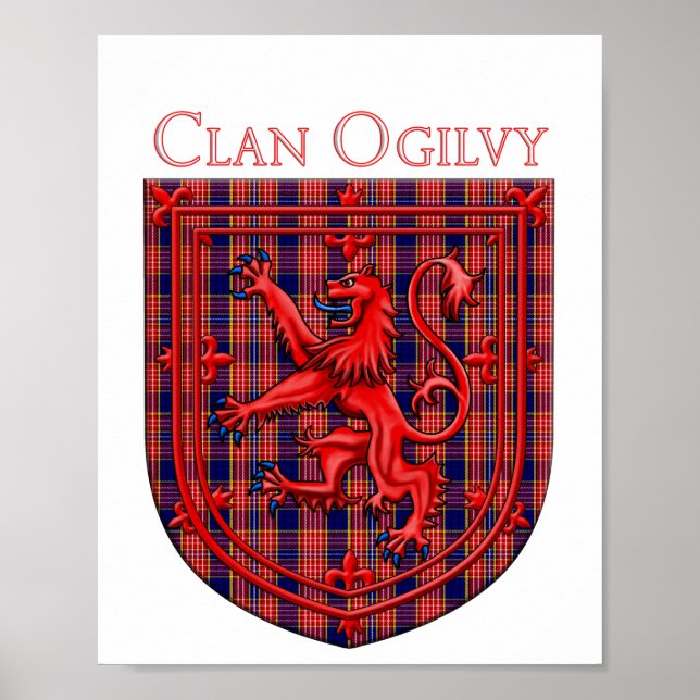 Poster Oliphant Tartan Scottish Xadrez Lion Rampant (Frente)