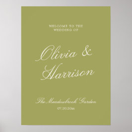 Poster Olive Estate Caligrafia Boas-Vindas Casamento