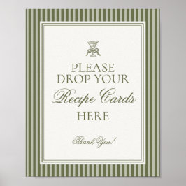 Poster Olive Martini Green Striped Share Recipe Bridal