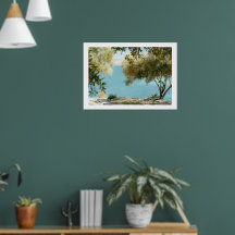 Olive trees and Ionian sea, Kassiopi, Corfu island
