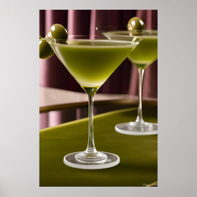 Poster Olive Velvet: Natureza-Morta Clássica de Martini (Frente)