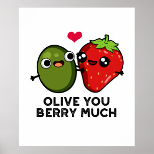 Poster Olive You Berry Muito Bonito Fruta Pun