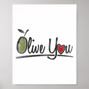 Poster Olive You - Love Pun